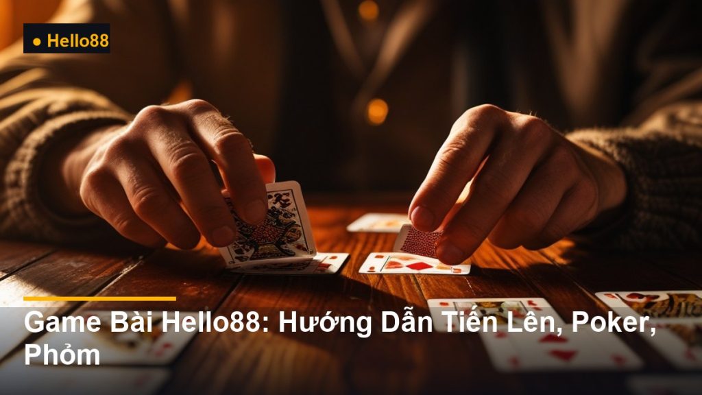 tay chơi bài trên bàn gỗ - Game Bài Hello88: Hướng Dẫn Tiến Lên, Poker, Phỏm